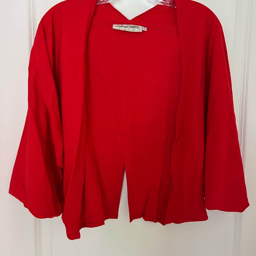 One size red open crop cover top travel party minimalist boho grandma cottage